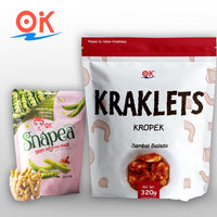 Thumbnail for [OK Snacks][2 in 1 set]Kraklets Kropek 320g+Snapea Popcorn Crisps 108g