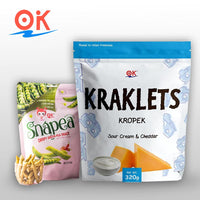 Thumbnail for [OK Snacks][2 in 1 set]Kraklets Kropek 320g+Snapea Popcorn Crisps 108g