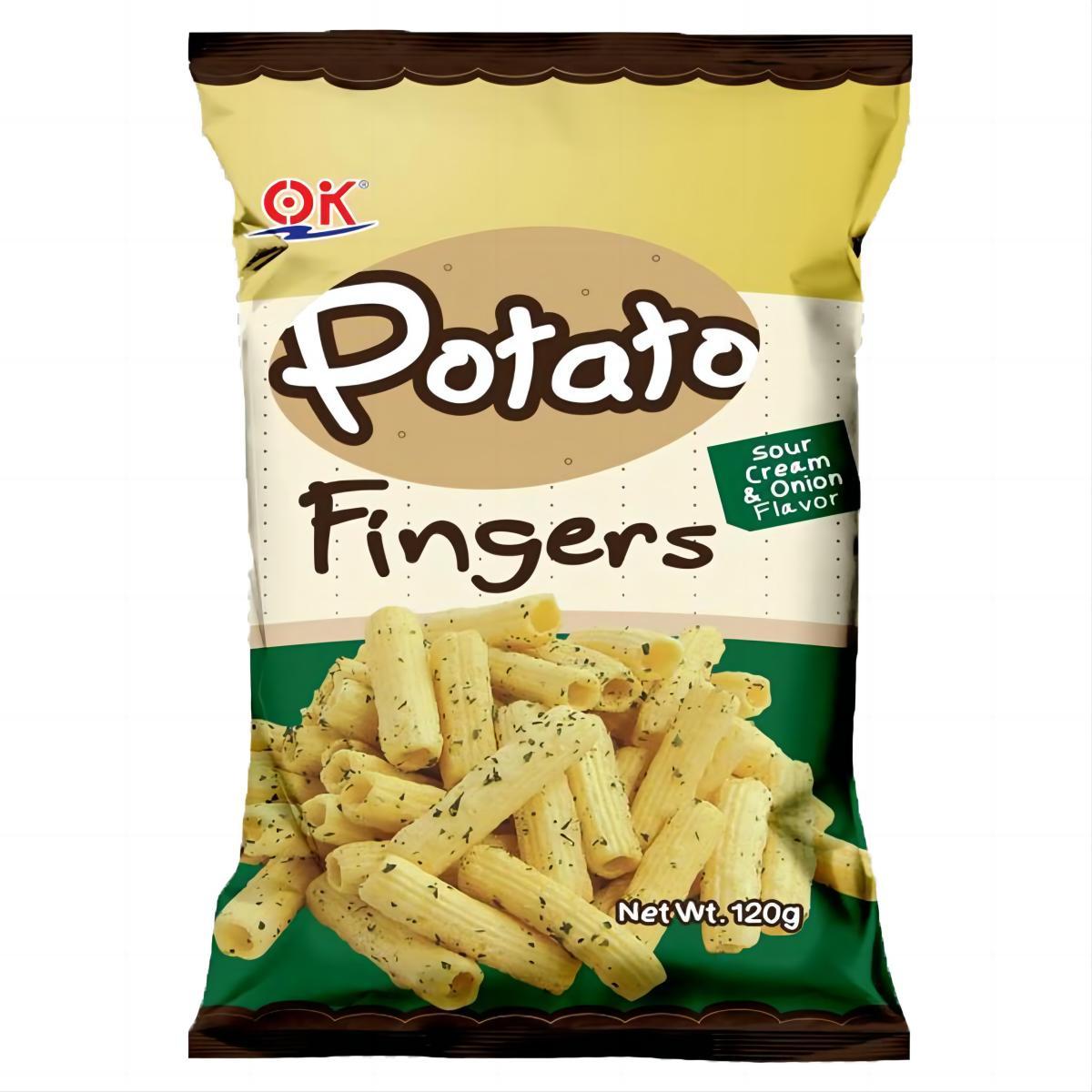 OK Potato Fingers -Cheddar Cheese Sour Cream BBQ Tomato Ketchup Flavor 3.52 (100g) Snack Crispy Chip Crunchy