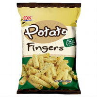 Thumbnail for OK Potato Fingers -Cheddar Cheese Sour Cream BBQ Tomato Ketchup Flavor 3.52 (100g) Snack Crispy Chip Crunchy