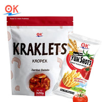 Thumbnail for [OK Snacks][2 in 1 set]Kraklets Kropek 320g+Yum Shots Tomato 60g Crispy  Cheese