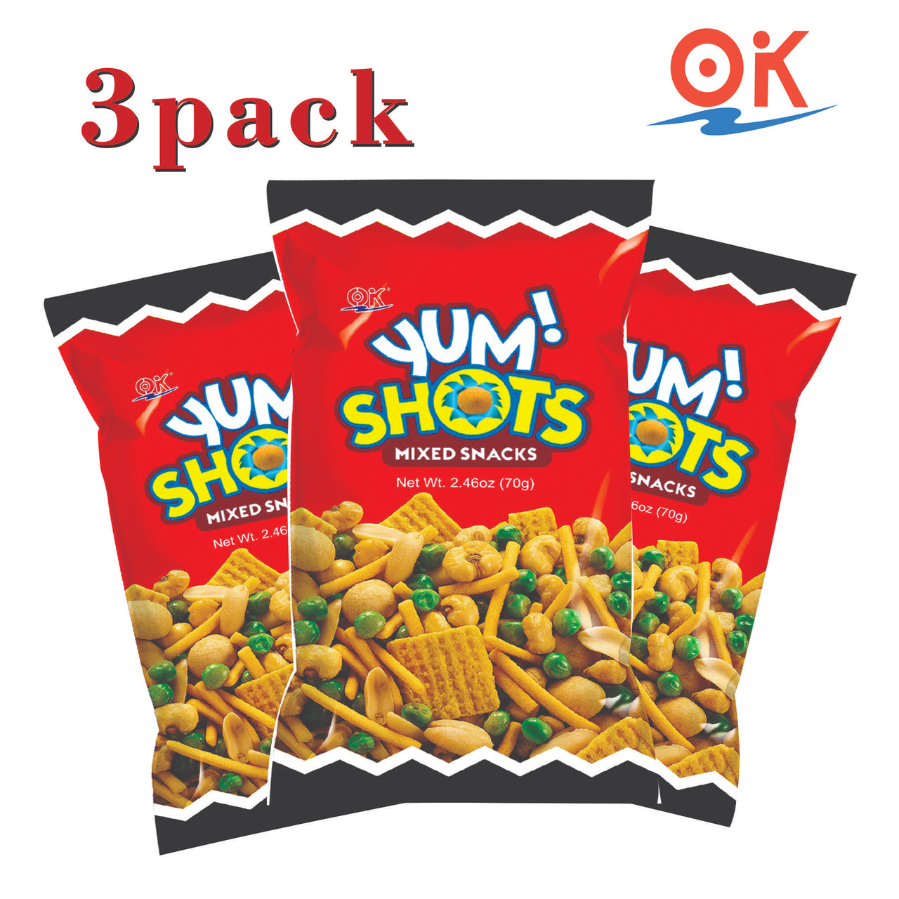 OK Yum Shots Mix Snack 70g Snaks Chips Crispy Crunchy