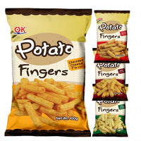 Thumbnail for OK Potato Fingers -Cheddar Cheese Sour Cream BBQ Tomato Ketchup Flavor 3.52 (100g) Snack Crispy Chip Crunchy