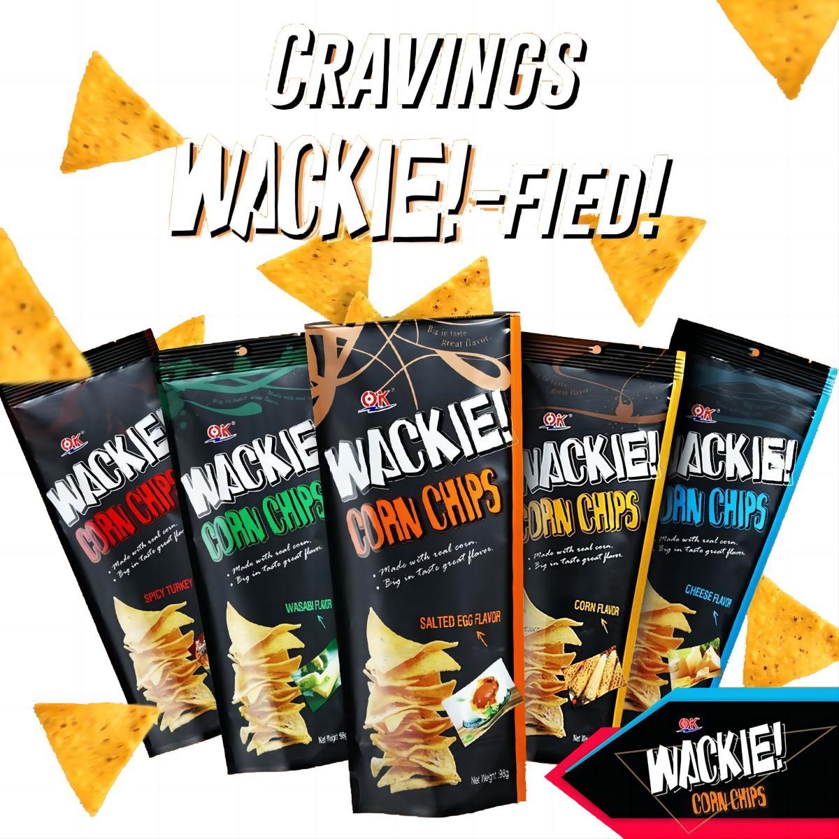 OK Wackie Corn Chips 98g Salted Egg Spicy Turkey Corn Cheese Snack Crispy