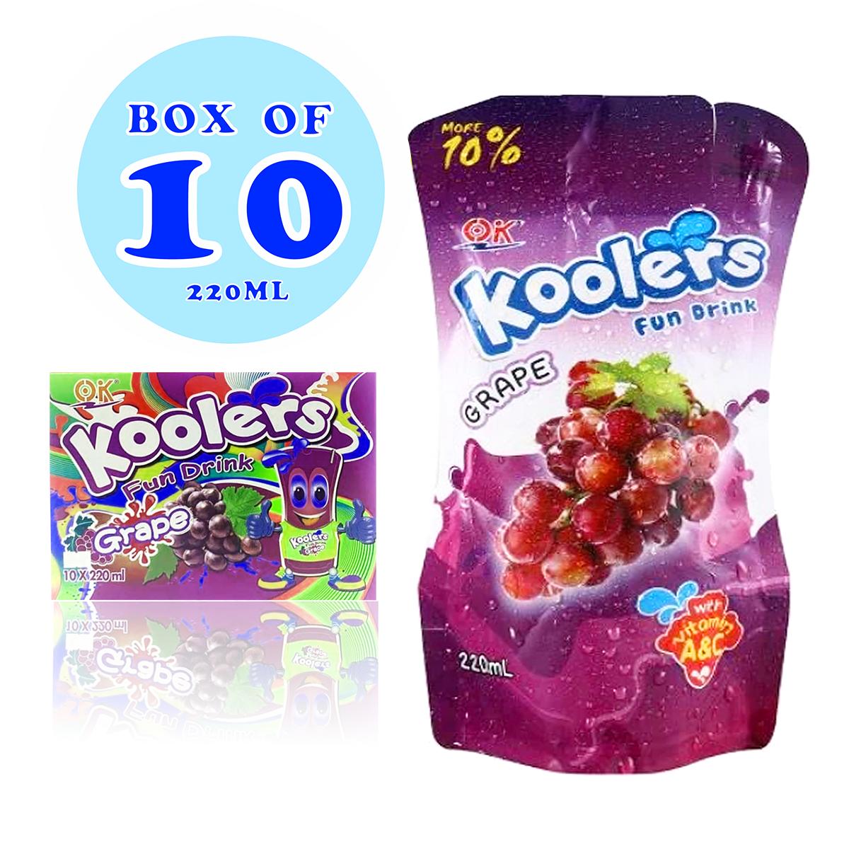 10PCS OK 220ML KOOLERS Fun Drink ORANGE FLAVOR GRAPE FLAVOR APPLE FLAVOR Natural Beverage