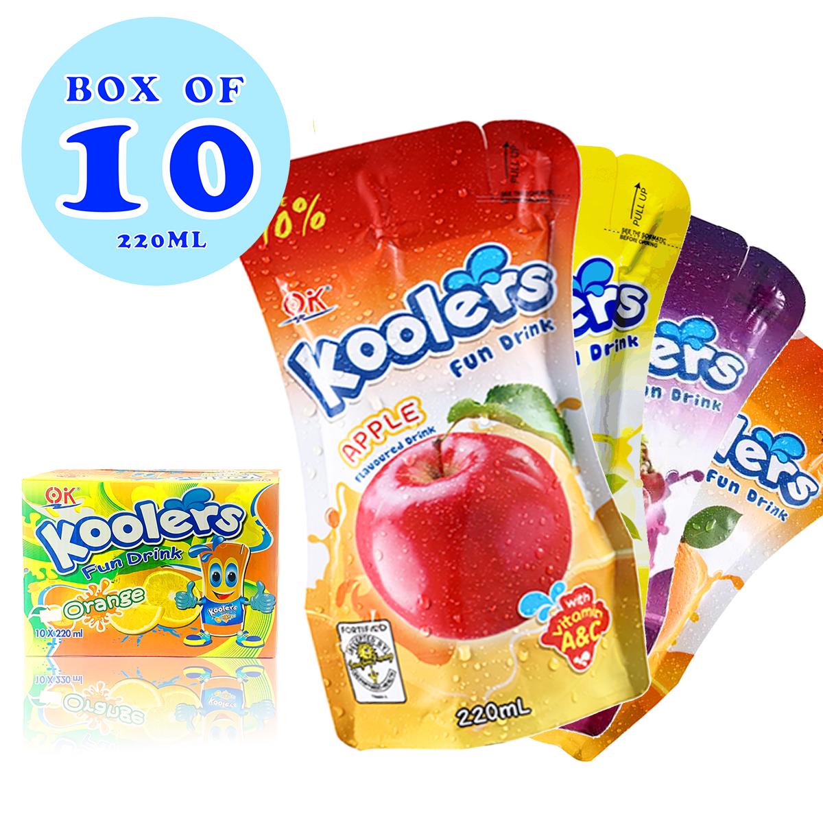 10PCS OK 220ML KOOLERS Fun Drink ORANGE FLAVOR GRAPE FLAVOR APPLE FLAVOR Natural Beverage