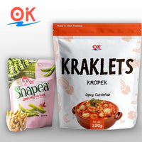 Thumbnail for [OK Snacks][2 in 1 set]Kraklets Kropek 320g+Snapea Popcorn Crisps 108g