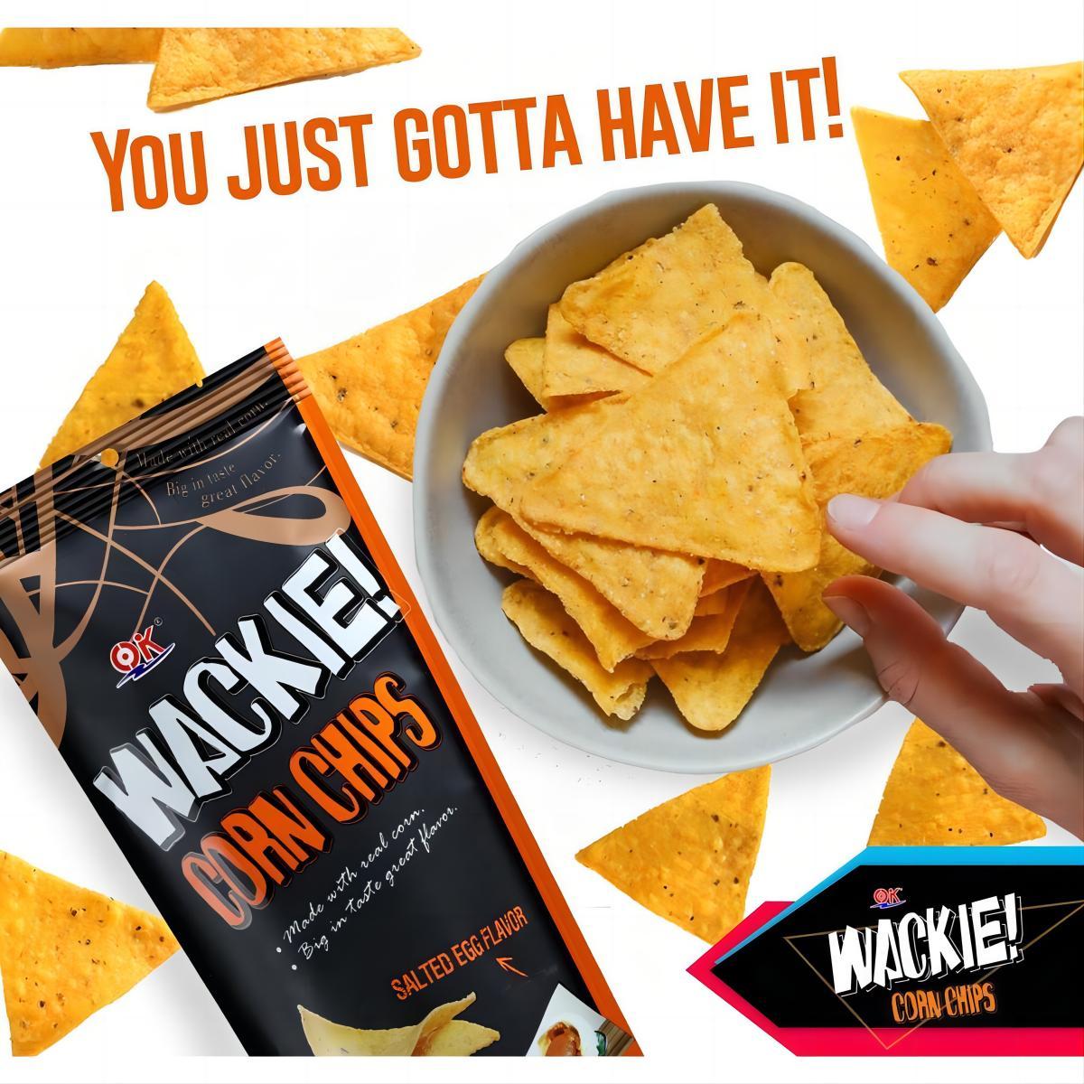 OK Wackie Corn Chips 98g Salted Egg Spicy Turkey Corn Cheese Snack Crispy