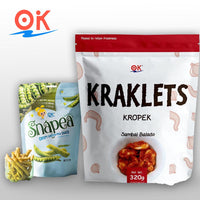 Thumbnail for [OK Snacks][2 in 1 set]Kraklets Kropek 320g+Snapea Popcorn Crisps 108g