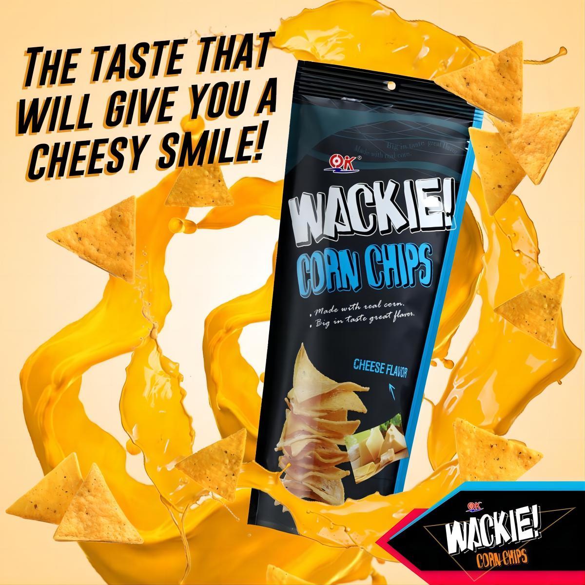 OK Wackie Corn Chips 98g Salted Egg Spicy Turkey Corn Cheese Snack Crispy