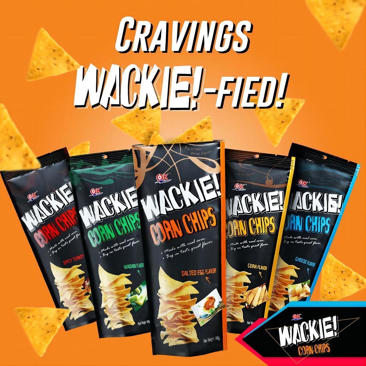 OK Wackie Corn Chips 98g Salted Egg Spicy Turkey Corn Cheese Snack Crispy