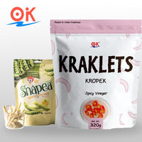 Thumbnail for [OK Snacks][2 in 1 set]Kraklets Kropek 320g+Snapea Popcorn Crisps 108g