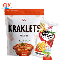 Thumbnail for [OK Snacks][2 in 1 set]Kraklets Kropek 320g+Yum Shots Tomato 60g Crispy  Cheese