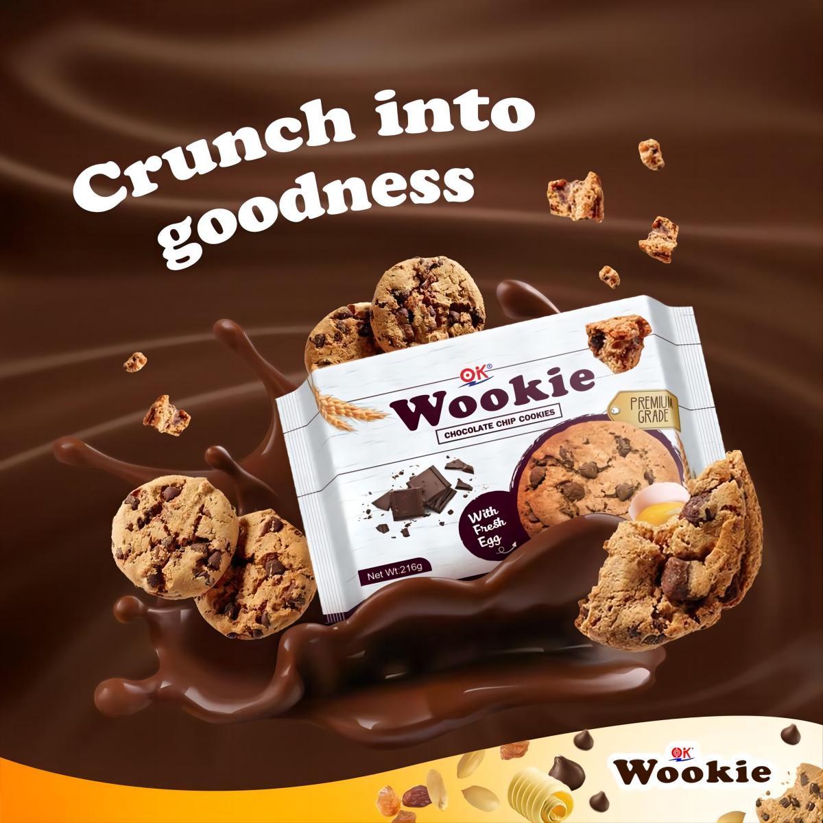 OK Wookie Choco 180 grams Overload Cookies Snack Biscuits