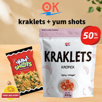 Thumbnail for [OK Snacks][2 in 1 set]Kraklets Kropek 320g+Yum Shots Mix Snack 70g