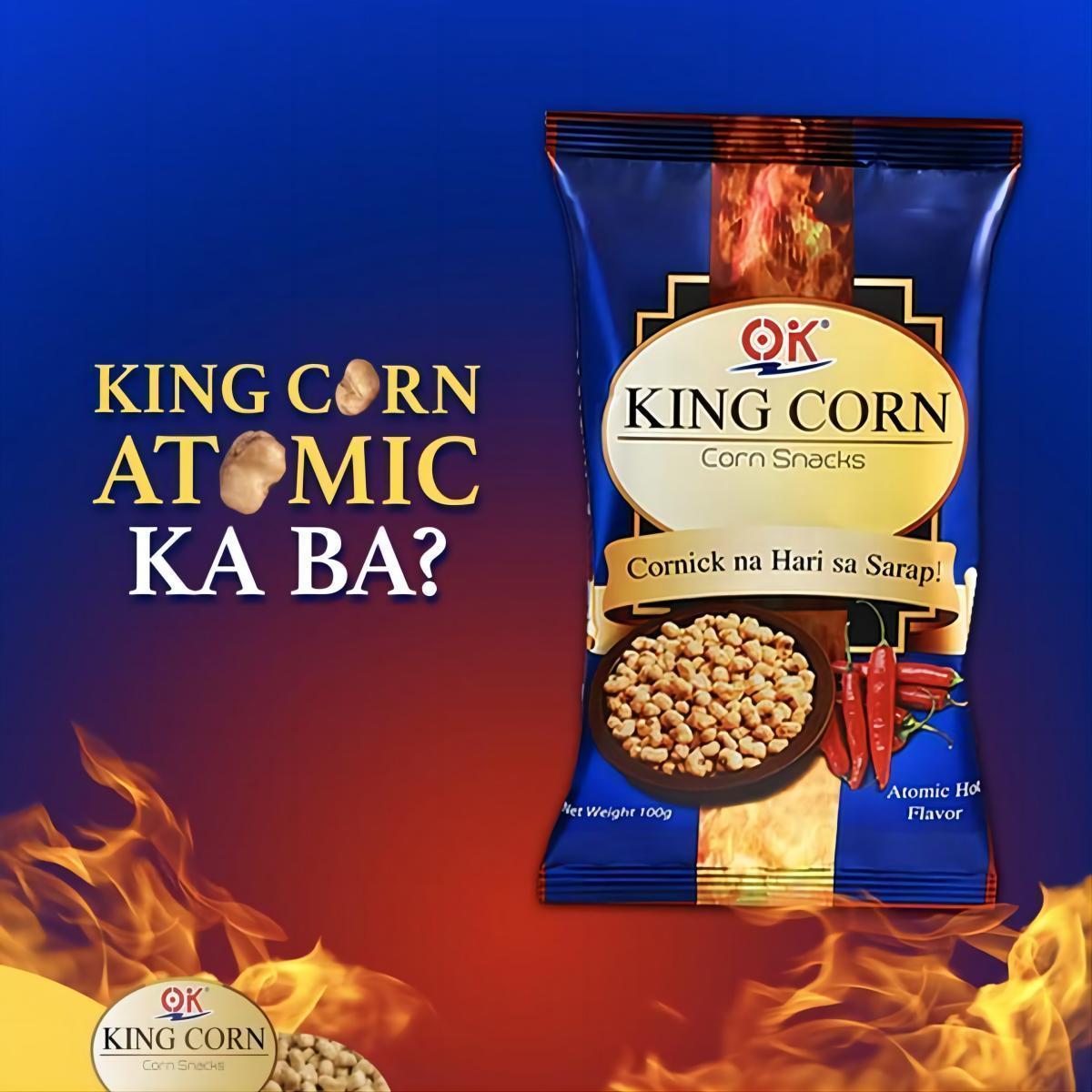 OK King Corn Cornick Sweet Corn Chili Garlic Chiken Barbecue Snack 100g Popcorn Crunchy Crispy