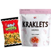 Thumbnail for [OK Snacks][2 in 1 set]Kraklets Kropek 320g+Yum Shots Mix Snack 70g