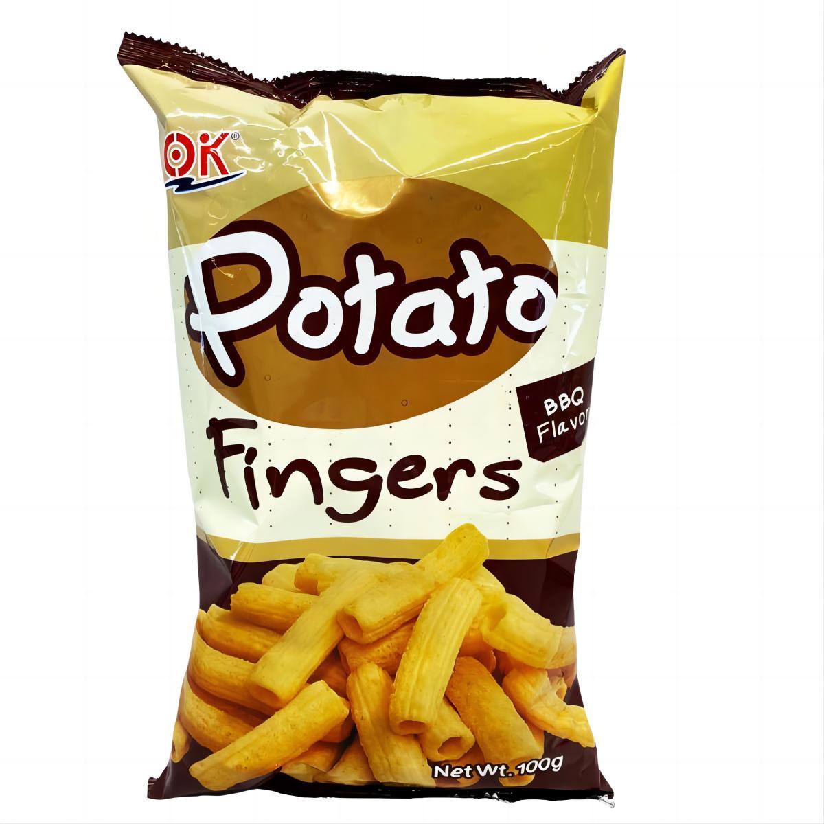 OK Potato Fingers -Cheddar Cheese Sour Cream BBQ Tomato Ketchup Flavor 3.52 (100g) Snack Crispy Chip Crunchy