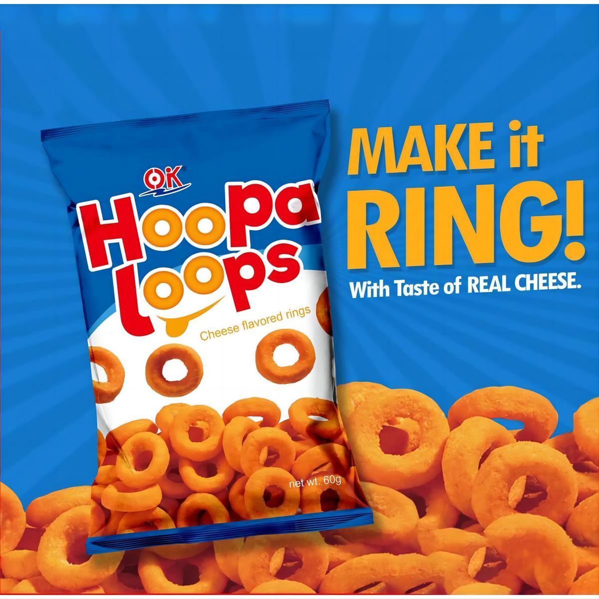 OK Hoopa Loops Cheese Flavor Chips Snaks 60g Crispy Crunchy Crispy Snack