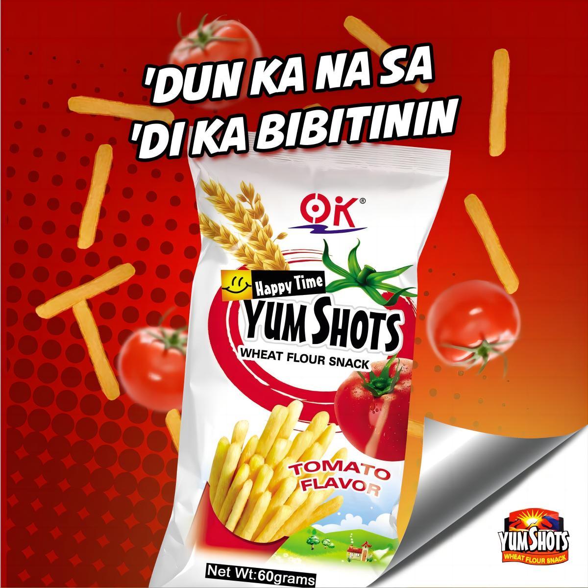 Yum Shots Tomato Flavor Snack 60gram Crispy Crunchy