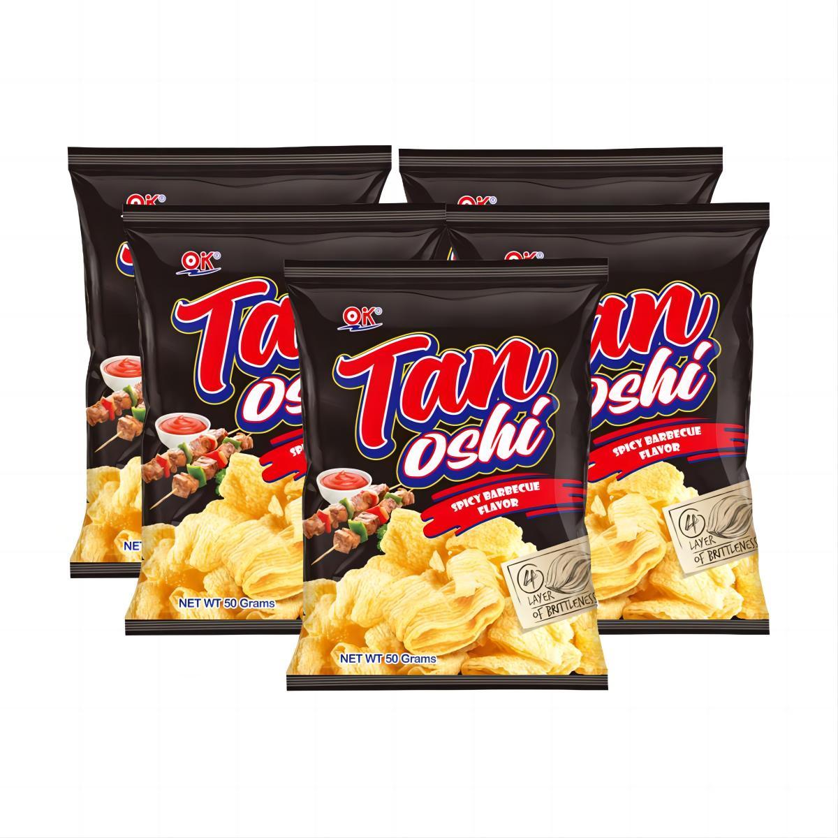 OK Tanoshi Butter Cheese 50g Chips Snacks Crips Creamy Onion Spicy Barbecue Crispy Crunchy