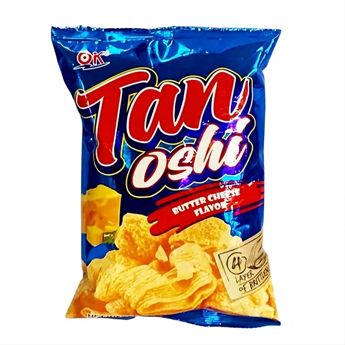 OK Tanoshi Butter Cheese 50g Chips Snacks Crips Creamy Onion Spicy Barbecue Crispy Crunchy