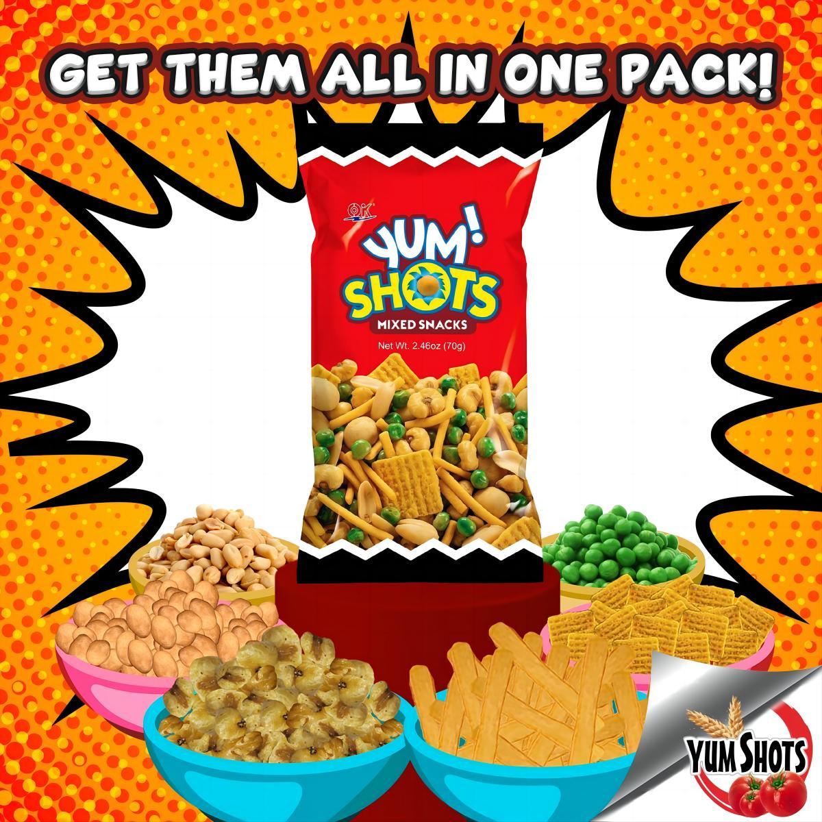 OK Yum Shots Mix Snack 70g Snaks Chips Crispy Crunchy