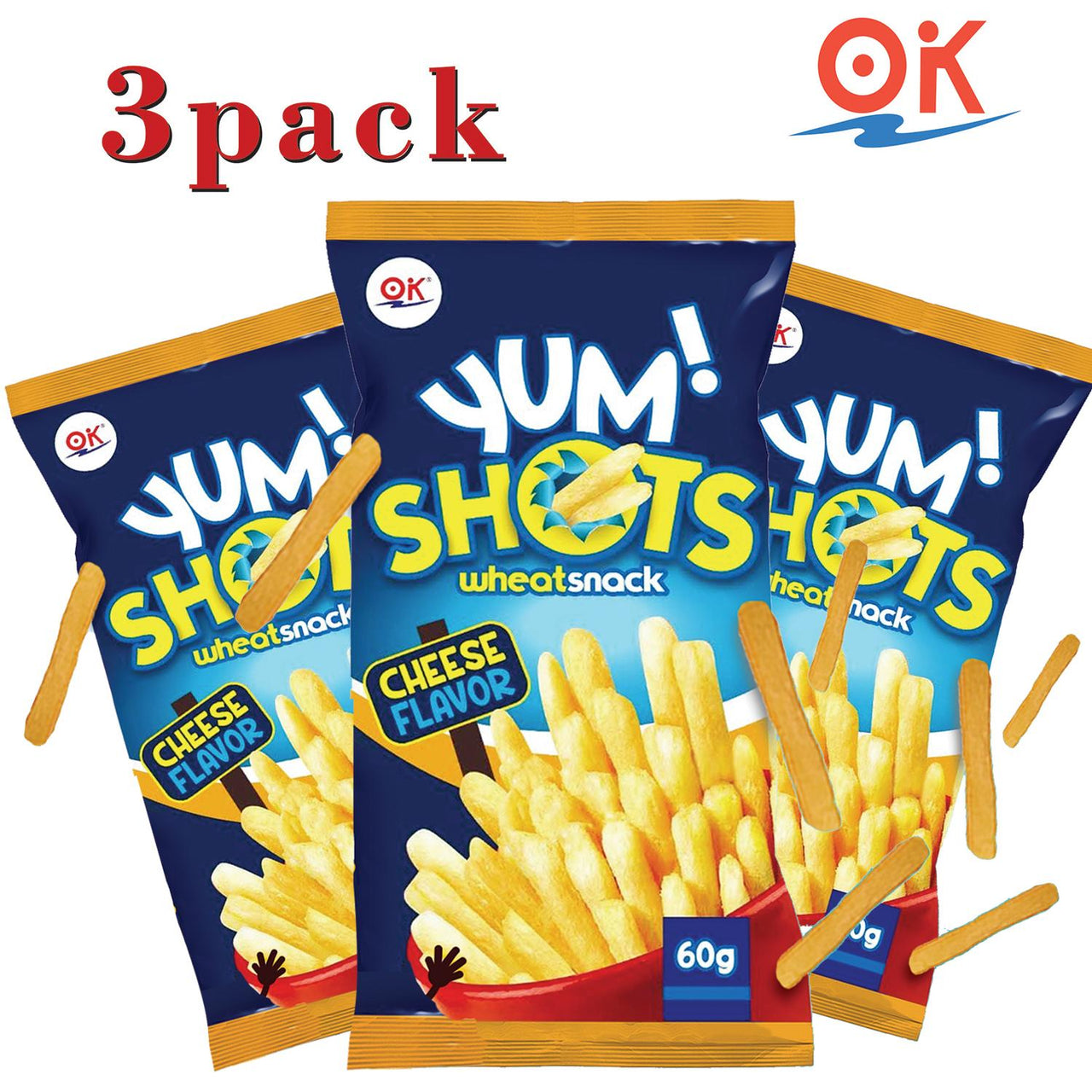 OK Yum Shots Cheese Flavor Snack 60g