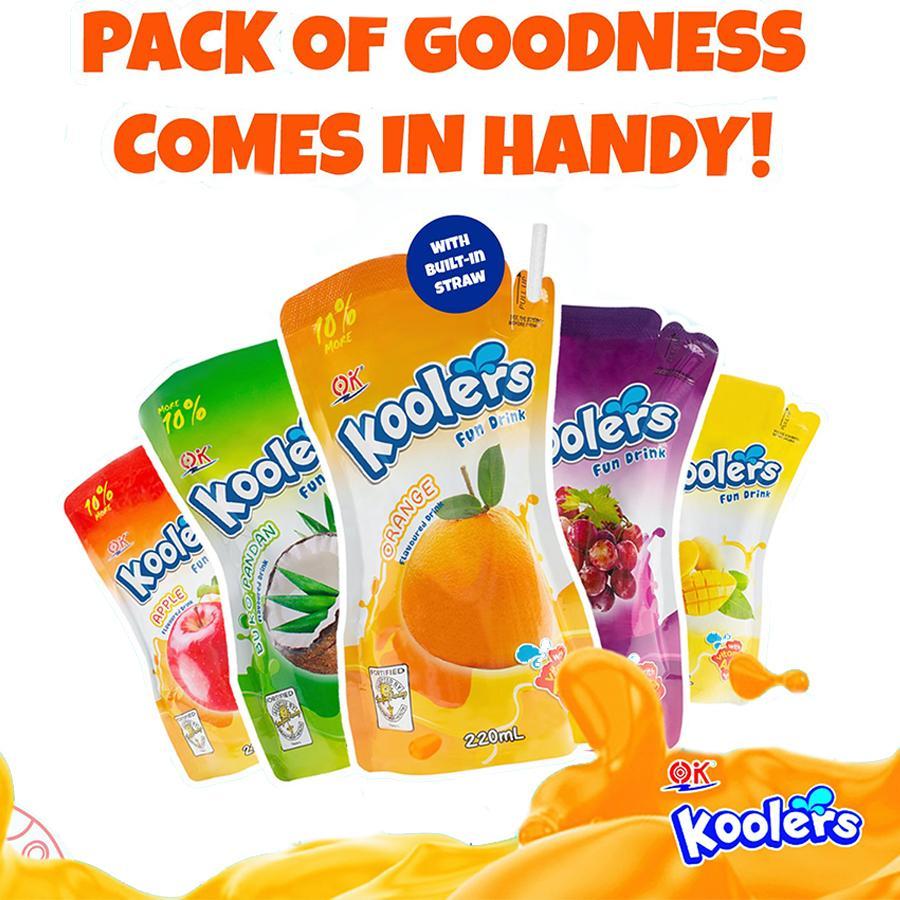 10PCS OK 220ML KOOLERS Fun Drink ORANGE FLAVOR GRAPE FLAVOR APPLE FLAVOR Natural Beverage