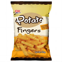 Thumbnail for OK Potato Fingers -Cheddar Cheese Sour Cream BBQ Tomato Ketchup Flavor 3.52 (100g) Snack Crispy Chip Crunchy