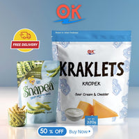 Thumbnail for [OK Snacks][2 in 1 set]Kraklets Kropek 320g+Snapea Popcorn Crisps 108g